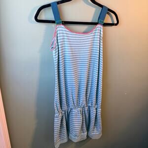 Matilda Jane Good Hart Clear Skies Blue Striped Dropped Waist Tank Top Size S